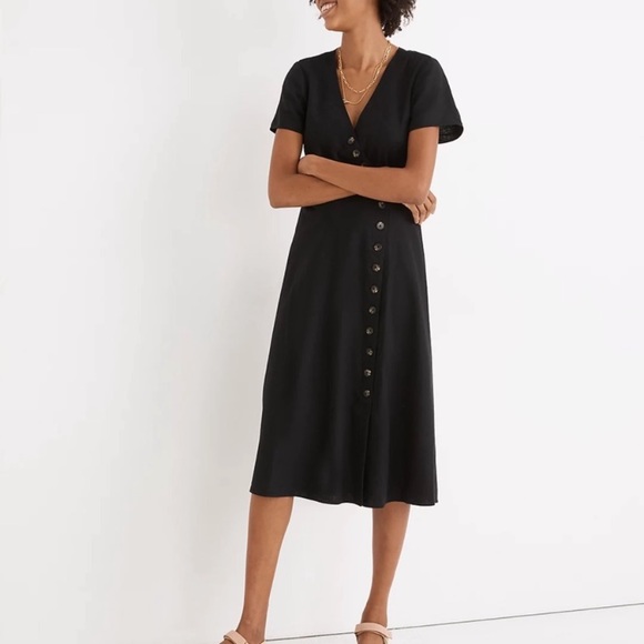 Madewell Dresses & Skirts - Madewell Linen-blend Button-wrap Midi Dress